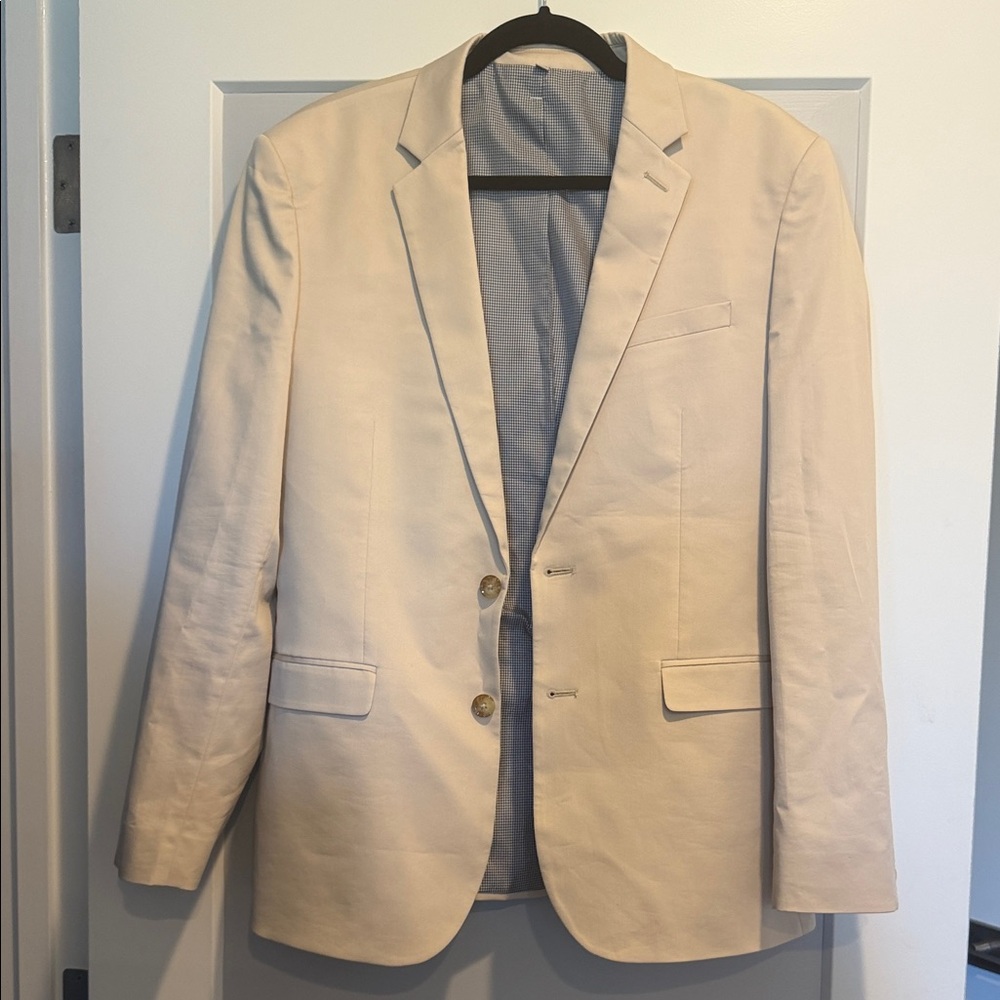 Express Men's Cream Two-Button Notch Lapel Blazer